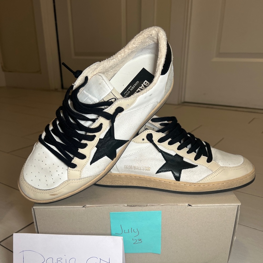 EUC Golden Goose Leather & Canvas Ball Star Double Quarter— size 41